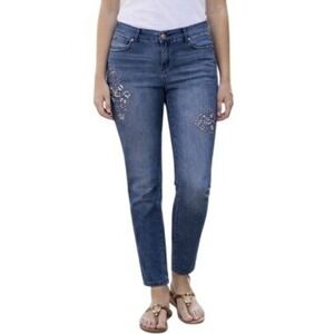 Juicy Couture Skinny Stretch Stud Embellished Dark Wash Blue Jeans 16
